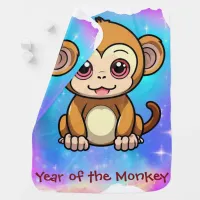 Cute Kawaii Chinese Zodiac Year of the Monkey | Baby Blanket