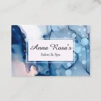 *~* Salon & Spa  Chic Abstract Blue Artistic Business Card
