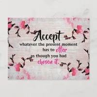 Acceptance Motivational Inspirational Quote Postcard