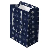 Festive Christmas Snowflakes, Ornaments and Trees Medium Gift Bag