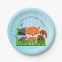 Woodland Creatures Baby Shower Paper Plates