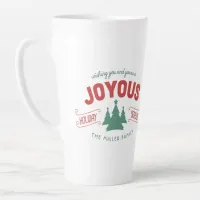 Joyous Holiday Season Fir Trees Red/Green ID580 Latte Mug