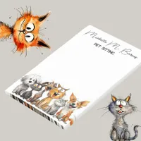 Funny Crazy Cats Dogs Pet Sitter Business Post-it Notes