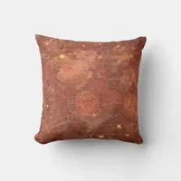 Elegant Vintage Flowers Sparkles On Paper Texture Throw Pillow