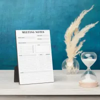 Minimal Professional Meeting Notes Planner Plaque