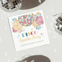 Disco Garden Party 70's Theme Birthday Napkins