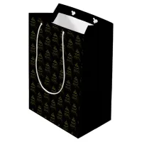 Abstract Sparkling Gold, Black Christmas Tree Medium Gift Bag