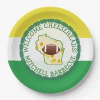 Personalized Football Cheese Head Paper Plates