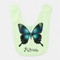 Aqua  Elegant Charming Whimsical  Butterfly Bib