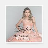 Quinceanera Dress Photo Napkins