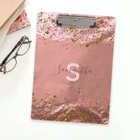 Luxury Glam Rose Gold Foil Glittery Chic Stylish Clipboard