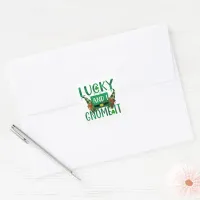 Lucky & I Gnome It St Patricks Day Party Square Sticker