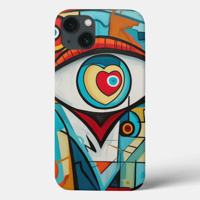 Eye Valentine Heart Love Art Deco iPhone 13 Case