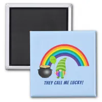 Rainbow Gnome Pot of Gold St Patricks Day Magnet