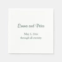 "Through All Eternity" Forest Text Names and Date Napkins