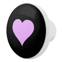 Goth Black and Pink Heart Design Ceramic Knob