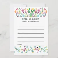 Colorful Floral Mexican Fiesta Bridal Shower Advice Card