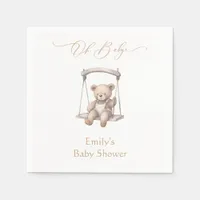 Teddy Bear Vintage Boho Baby Shower Napkins