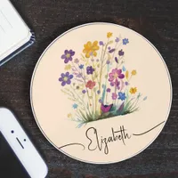 Colorful Watercolor Wildflower Floral Garden  Wireless Charger