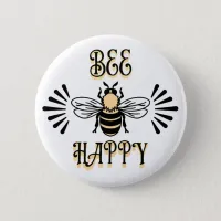 Bee Happy | Vintage Colors Honey Bee Button