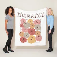 Boho Fall Farmhouse Thankful Season 2 Thanksgiving Fleece Blanket