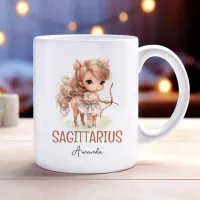 Cute Watercolor Painting Sagittarius Zodiac Name Coffee Mug