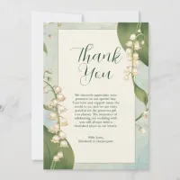 Elegant Lily of the valley Floral Wedding Thank You Card