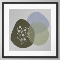 Trendy Modern minimalist botanical abstract Framed Art