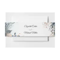 Ethereal Delicate Watercolor Serene Foliage   Invitation Belly Band