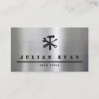 Professional Shiny Brushed Metal Handyman Tool Business Card