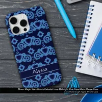 Moon Magic Stars Hearts Celestial Midnight Blue iPhone 15 Pro Max Case