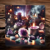 Pretty Purple Amethyst Gems and Crystals Metal Print