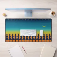 Southwest Sunset with Pine Trees, Stars and Moon  Desk Mat