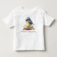 Future Bookworm Blue Bird Reading Baby  Toddler T-shirt