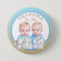 Twin Boy's Baby Shower Grandma To Be Button