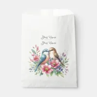 Love birds spring flowers favor bag