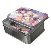 Personalized Anime Girl and Axolotl Jigsaw Puzzle