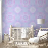 Pink And Lilac Watercolor Geometric Pattern Wallpaper