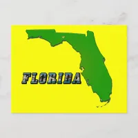 Florida State Map and Text Postcard