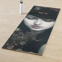 Floral Somberness: A Dark Portrait of Beauty Yoga Mat