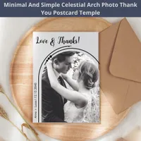 Simple Celestial Arch Photo Trendy Thank You Card