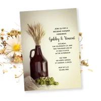 Growler, Hops and Wheat Brewery Wedding Shower  Invitation