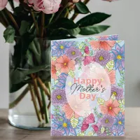 Charming Watercolor Floral Botanical Mother's Day Card