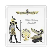 Golden Pharaoh’s Blessing: Ancient Egyptian Art Acrylic Tray