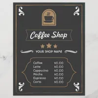 Coffee Shop Retro photo and logo Menu Card