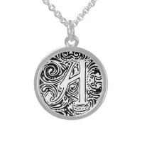 Monarchia Black Letter "A" Necklace Ster Silver