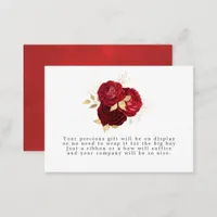 Burgundy Red and Gold Vintage Roses Enclosure Card