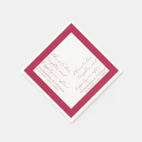 Cheers to Love Modern Script Viva Magenta Napkins