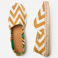 Zigzag Faux Copper Glitter Image Pattern, ZEA Espadrilles