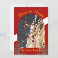 Modern arch photo merry christmas holiday card